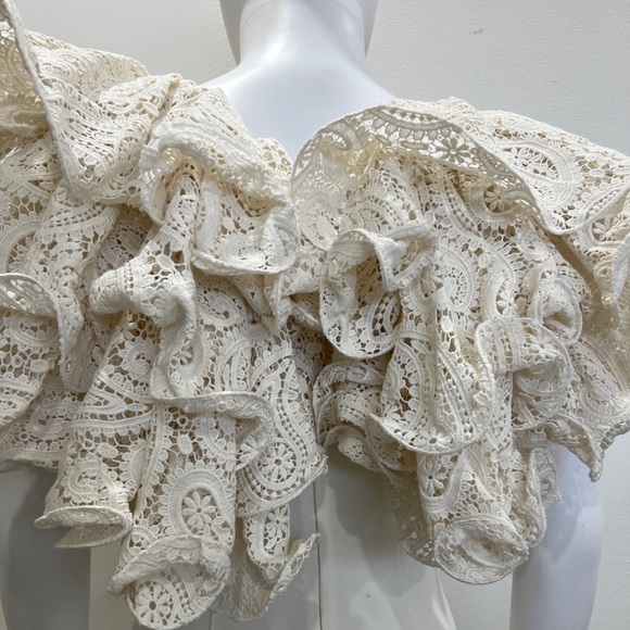 Rotate Birger Christensen Carmen Lace Trimmed Cotton Bodysuit in white - Picture 2 of 8